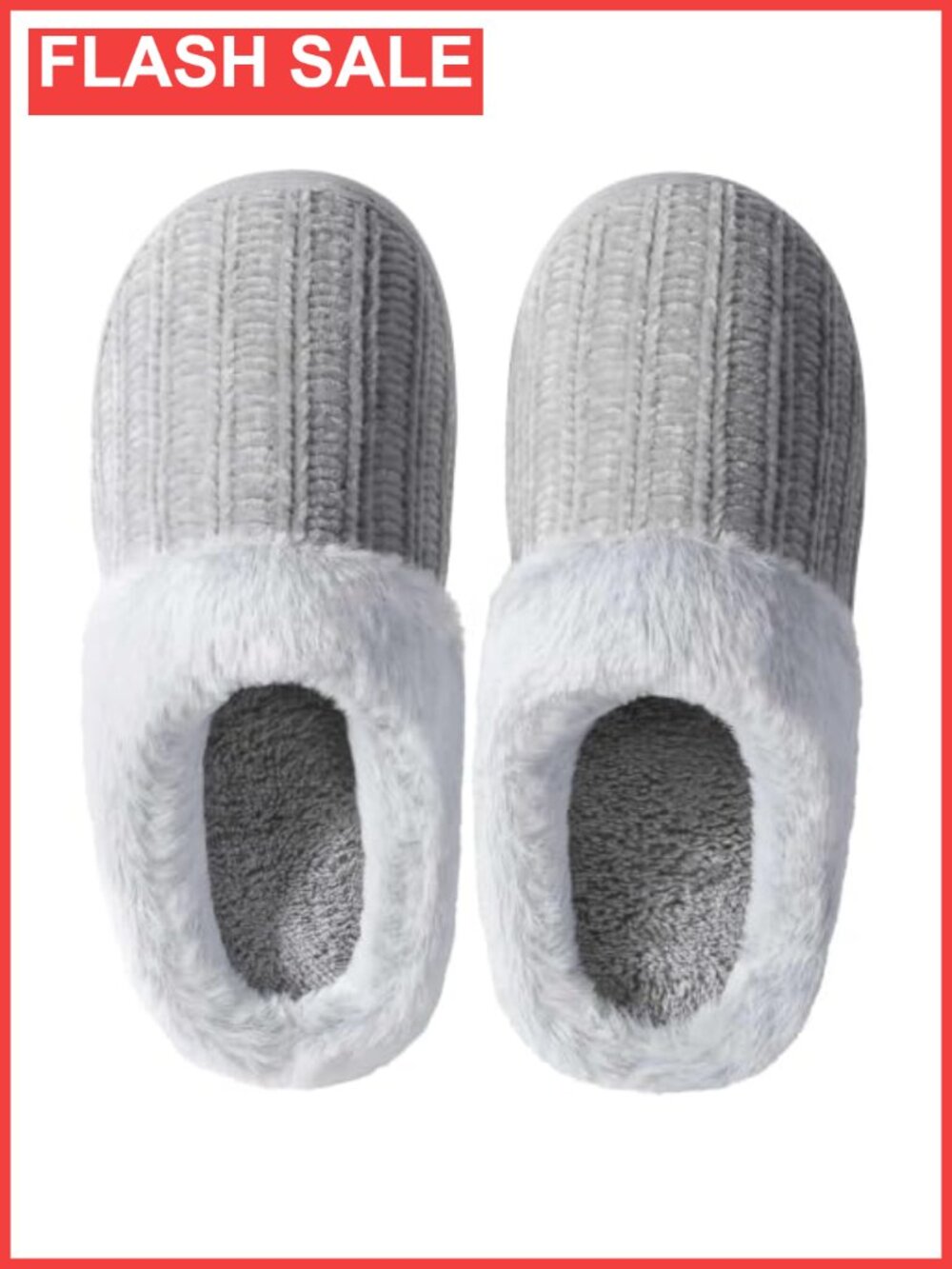 Memory Foam Fuzzy Knitted Slip-On House Slippers Comfy Warm Indoor Outdoor